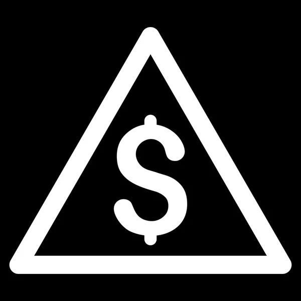 Icona di glifo piatto di avvertimento dei soldi — Foto Stock