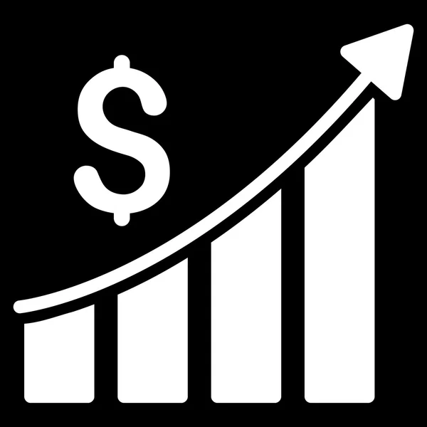 Gráfico de barras de crecimiento de ventas Flat Glyph Icon — Foto de Stock