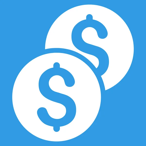 Munten platte Glyph pictogram — Stockfoto