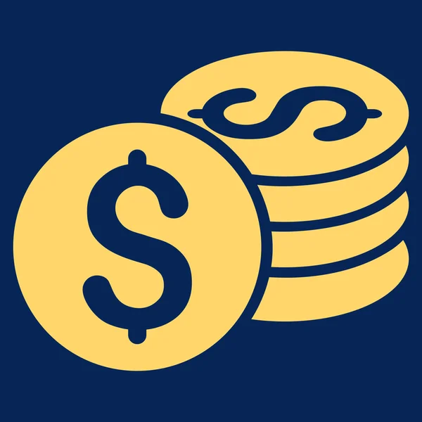 Dollar-Münzstapel flaches Glyphen-Symbol — Stockfoto