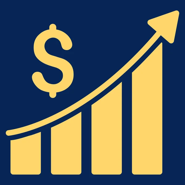 Umsatz Wachstumstabelle Diagramm flache Glyphen-Symbol — Stockfoto