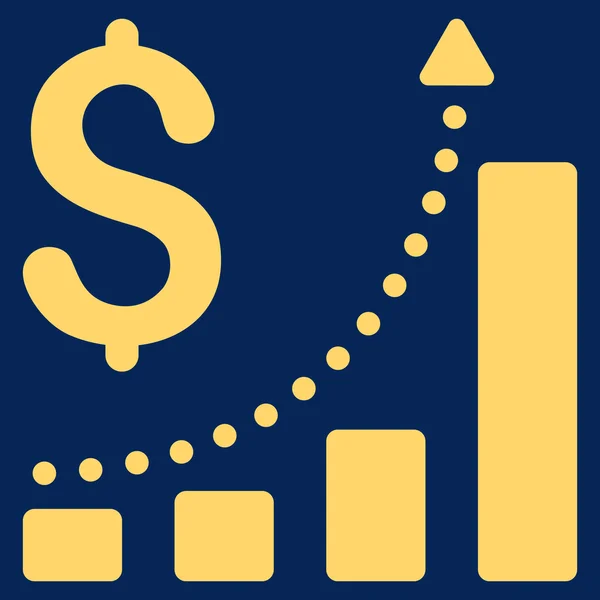Icono de glifo plano de crecimiento de ventas —  Fotos de Stock