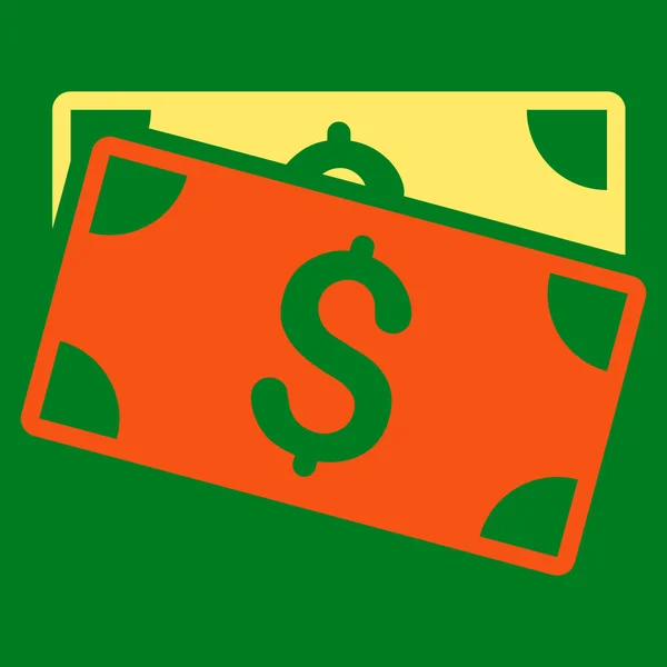 Dollár-bankjegyek lapos karakterjel ikon — Stock Fotó