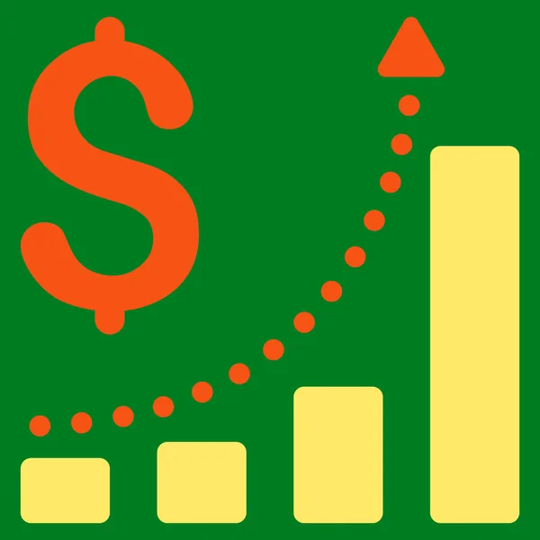 매출 성장 평면 모양 아이콘 — 스톡 사진