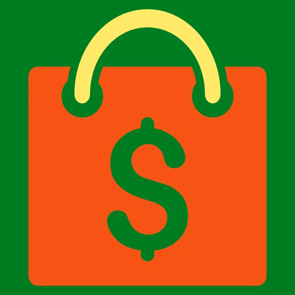 Bevásárló táska lapos karakterjel ikon — Stock Fotó