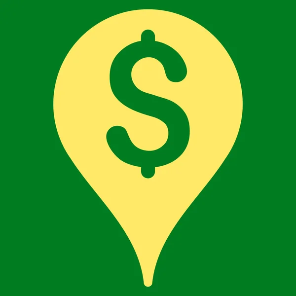 Mapa del Banco Marcador Flat Glyph Icon —  Fotos de Stock