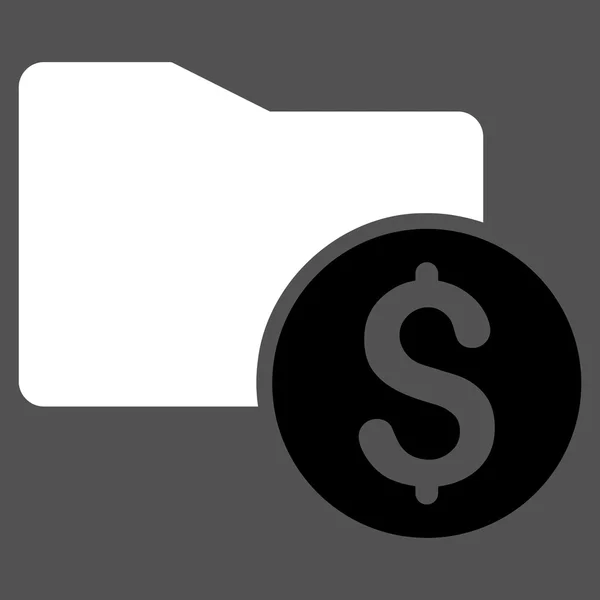 Ikonu složky Flat glyfů a peníze — Stock fotografie