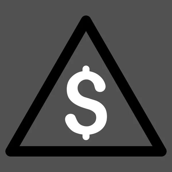 Χρήματα προειδοποιητικό εικονίδιο επίπεδη γλύφων — Φωτογραφία Αρχείου