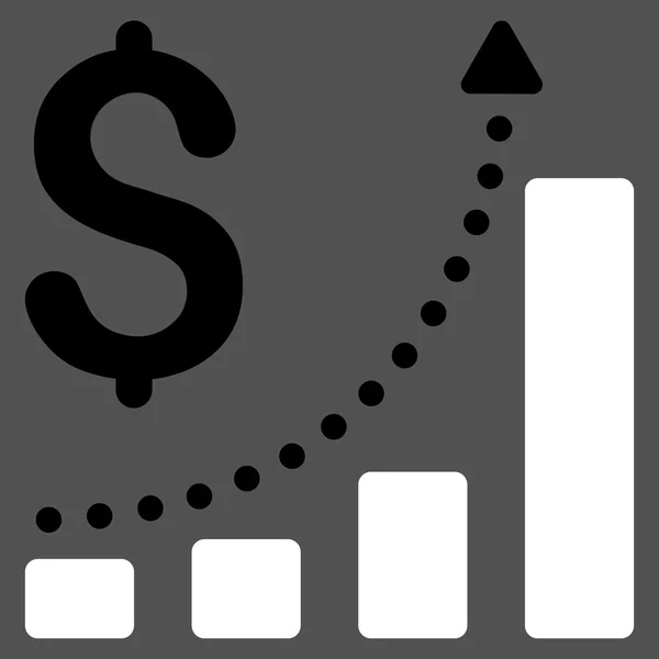 Sales Growth Flat Glyph Icon — Stock Photo, Image