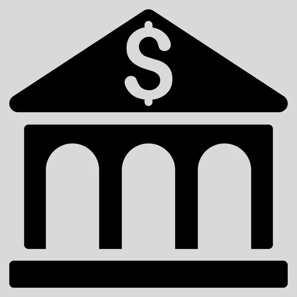 银行大楼平标志符号图标 — 图库照片