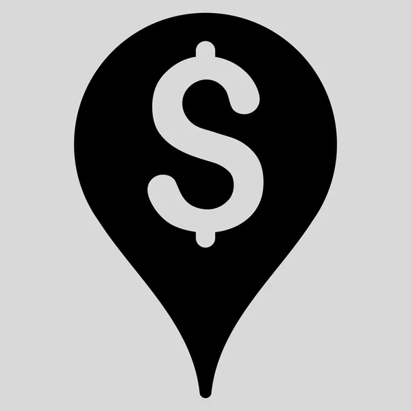 Bank Map Marker Flat Glyph Icon — Stock Photo, Image