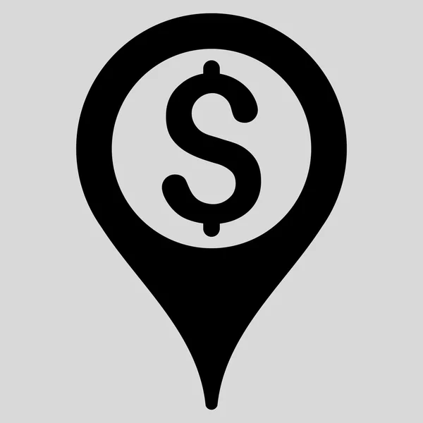 银行地图指针平面字形图标 — 图库照片