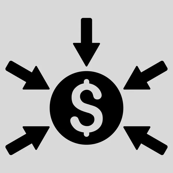 货币收入扁平字形图标 — 图库照片