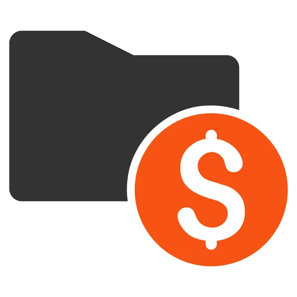 Ikona folderu w płaskie glifów pieniądze — Zdjęcie stockowe