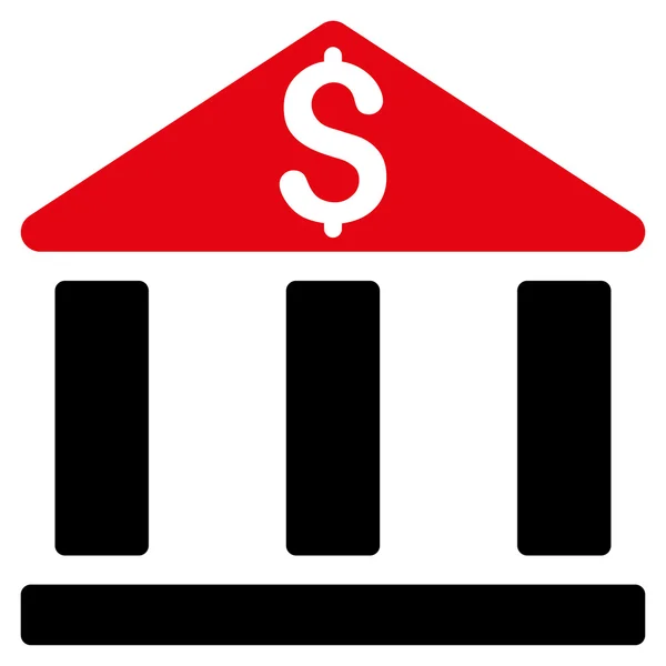 Bank kontorsbyggnad platt Glyph ikonen — Stockfoto