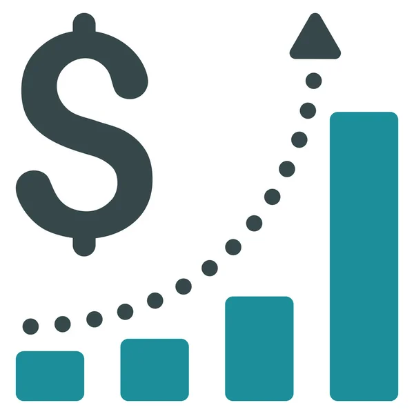 Sales Growth Flat Glyph Icon — Stock Photo, Image