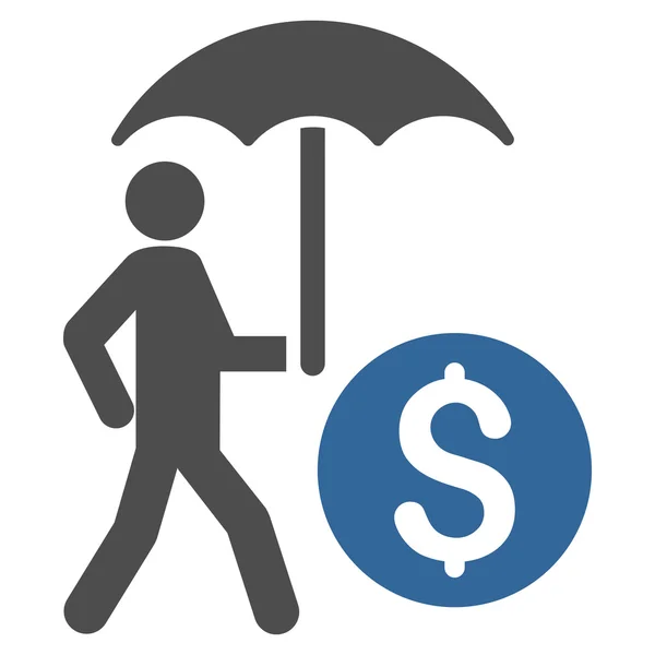 Bankacı şemsiye düz glif simgesi olan yürüyüş — Stok fotoğraf