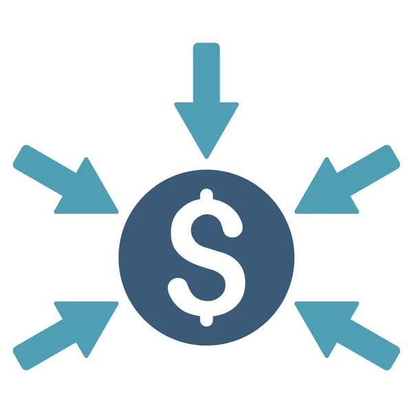 Icono de Glyph plano de ingresos de dinero — Foto de Stock