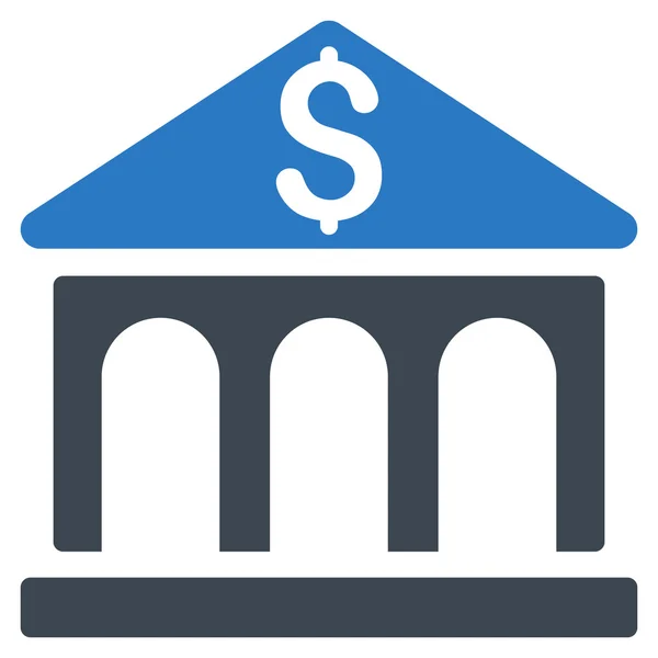 Bank Building Flat Glyph Icon — Stock Photo, Image