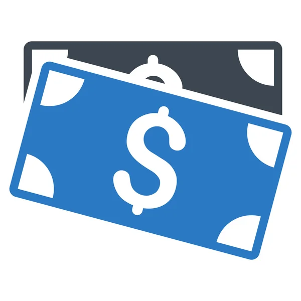 Dolar z płaskim banknotów glifów ikona — Zdjęcie stockowe
