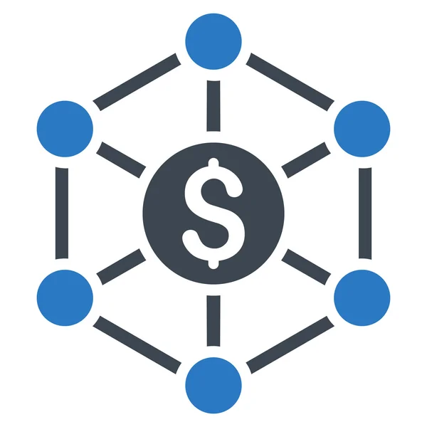 Esquema Radial Financeiro Flat Glyph Icon — Fotografia de Stock