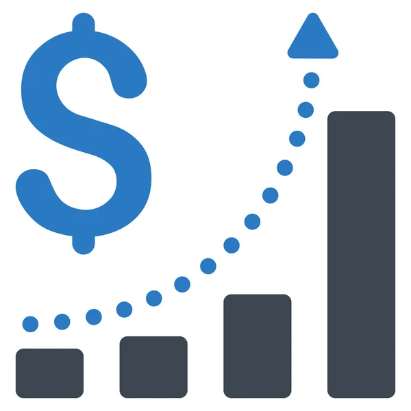 Omzetgroei platte Glyph pictogram — Stockfoto