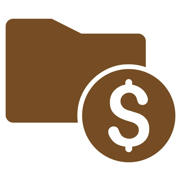 Money Folder Flat Glyph Icon — Stock Photo, Image