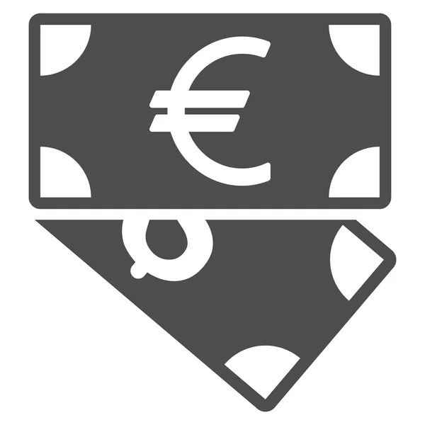 Euro i Dolar banknotów z płaskim glifów ikona — Zdjęcie stockowe