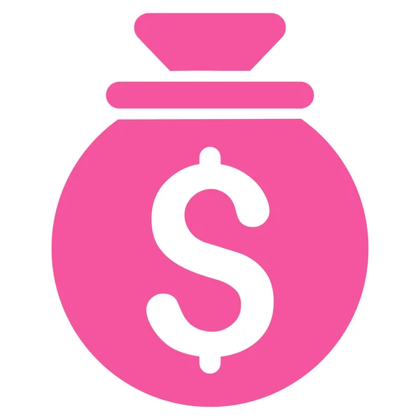 Peníze sáček plochý glyf ikona — Stock fotografie