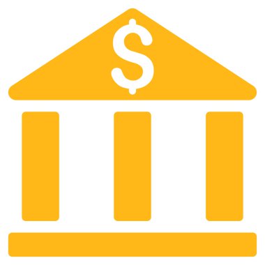 Banka ofis binası düz glif simgesi