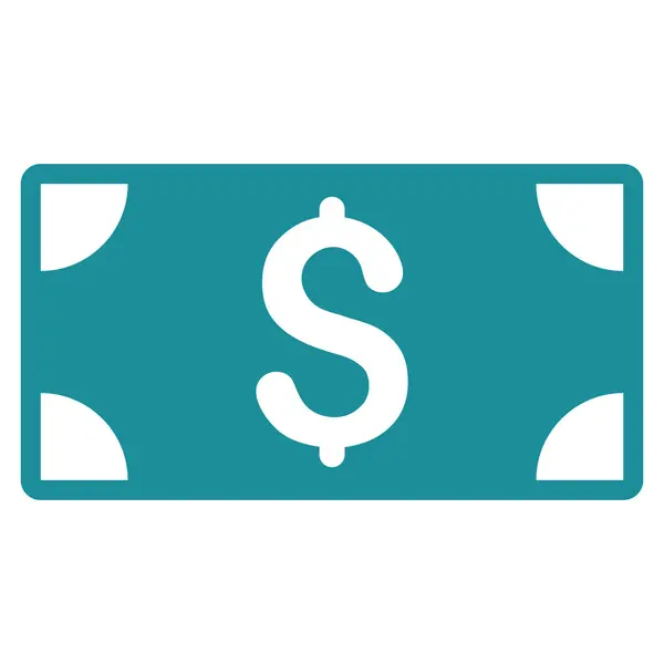 Долларовая банкнота икона плоской глифы — стоковое фото