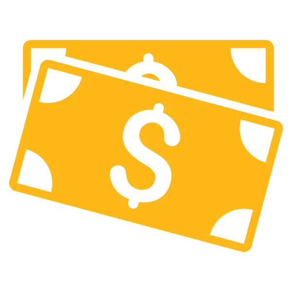 Dolar z płaskim banknotów glifów ikona — Zdjęcie stockowe