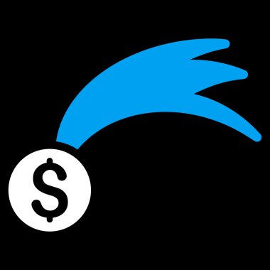 Şanslı para düz vektör simgesi