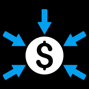 Para gelir düz vektör simgesi