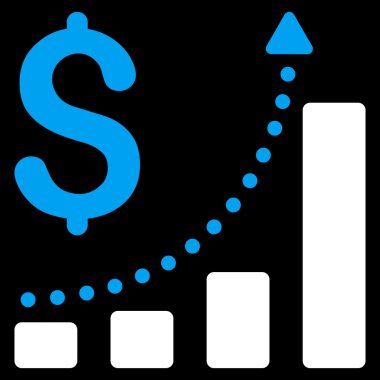 Satış büyüme düz vektör simgesi