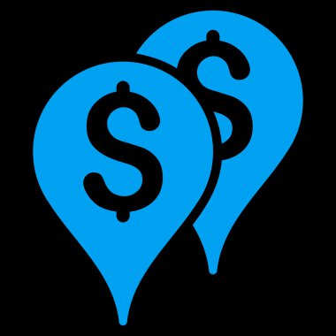 Banka harita işaretleri düz vektör simgesi