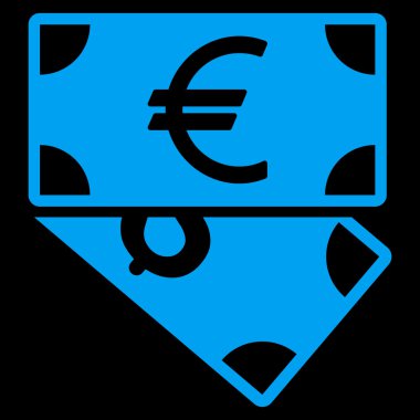 Euro ve dolar banknotlar düz vektör simgesi