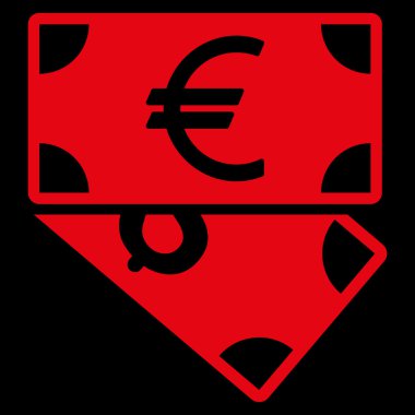 Euro ve dolar banknotlar düz vektör simgesi