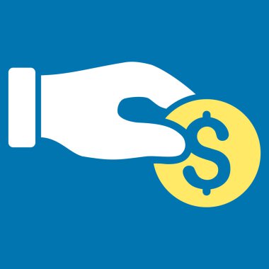 Madeni para bağış düz vektör simgesi