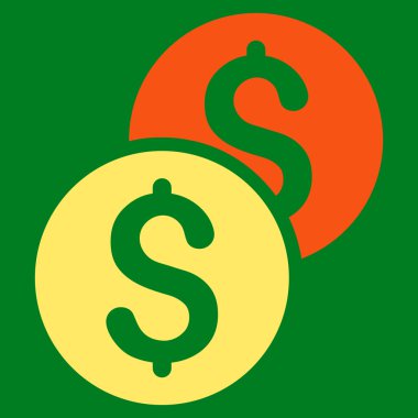 Sikkeler düz vektör simgesi