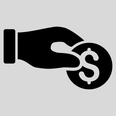 Madeni para bağış düz vektör simgesi