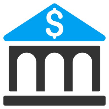 Banka Binası düz vektör simgesi