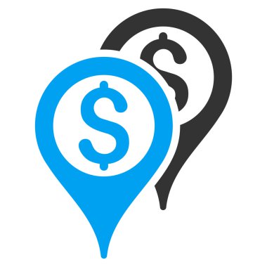 Mali harita işaretçiler düz vektör simgesi