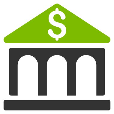 Banka Binası düz vektör simgesi