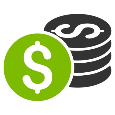 Doları para yığını düz vektör simgesi