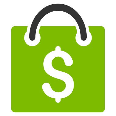 alışveriş poşeti düz vektör simgesi