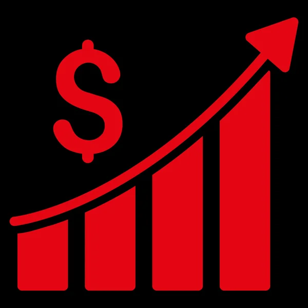 Gráfico de barras de crecimiento de ventas Vector plano Icono — Archivo Imágenes Vectoriales