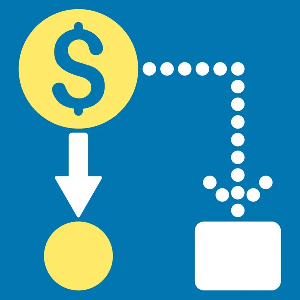 Ícone de vetor plano de fluxo de caixa — Vetor de Stock
