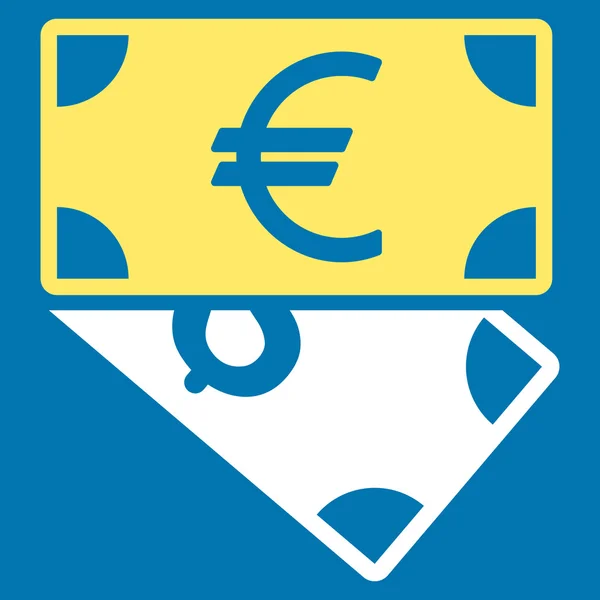 Euro i Dolar banknotów z płaskim wektor ikona — Wektor stockowy