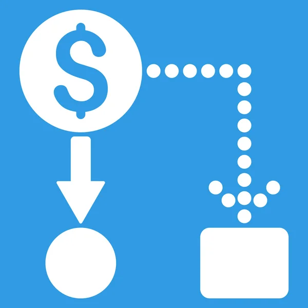 Ícone de vetor plano de fluxo de caixa — Vetor de Stock